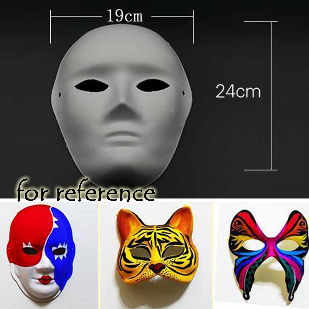 10-Packs White Blank Painting Full Mask DIY Paper Mask for Halloween Costumes, Man