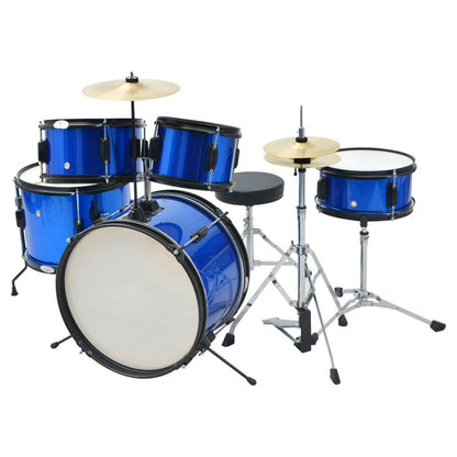 Complete Drum Kit Powder-coated Steel Blue Junior