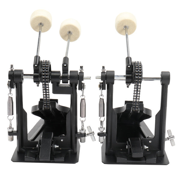 Wool Felt Hammer Double Drum Pedal Professional Double Bass Drum Pedal Black