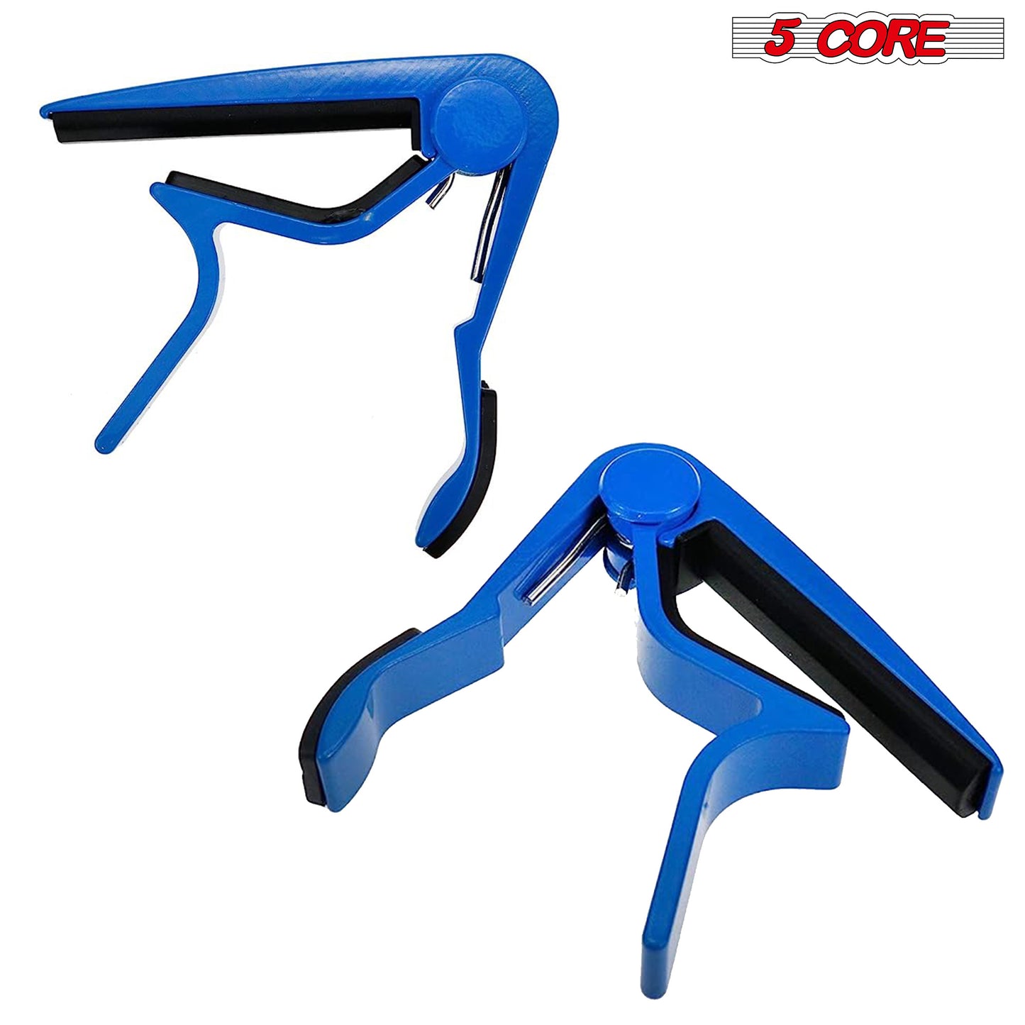 5 Core Guitar Capo Combo 4 Pcs| Premium Aluminum Capos for Guitars, Ukulele, Banjo, Mandolin, Bass| Superior Build Quality| Professional Musical Instrument Blue, Red, White and Gold- CAPO BRWG 4PCS