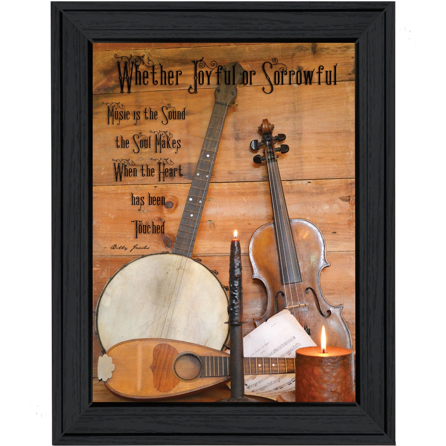 "Music" By Billy Jacobs; Printed Wall Art; Ready To Hang Framed Poster; Black Frame