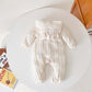 Baby Solid Color Crochet Knitted Pattern Thermal Knitted Romper