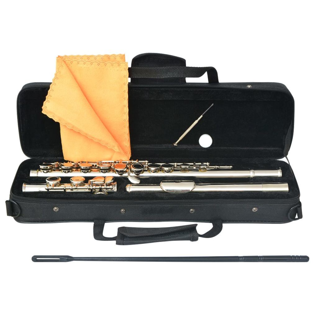 Silver Flute with Soft Case 16 Holes