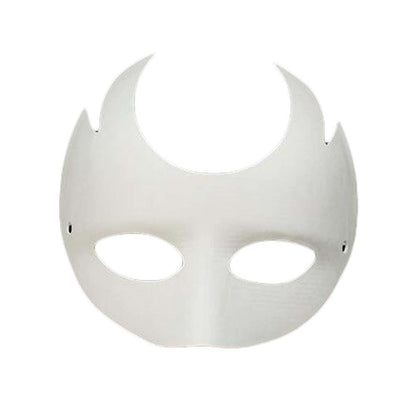 10-Packs White Blank Painting Eye Mask DIY Paper Mask for Halloween Costumes, Double Horn