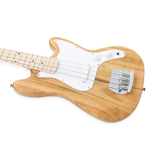 Glarry 4 String 30in Short Scale Thin Body GB Electric Bass Guitar with Bag Strap Connector Wrench Tool Burlywood