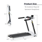 Portable Compact Treadmill;Electric Motorized 3.5HP;14KM/H;Medium Running Machine Motorised Gym 330lbs;Foldable for Home Gym Fitness Workout Jogging Walking;10% Incline ;Bluetooth Speaker APP FITIME