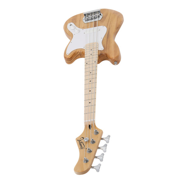 Glarry 4 String 30in Short Scale Thin Body GB Electric Bass Guitar with Bag Strap Connector Wrench Tool Burlywood