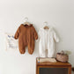 Baby Solid Color Crochet Knitted Pattern Thermal Knitted Romper