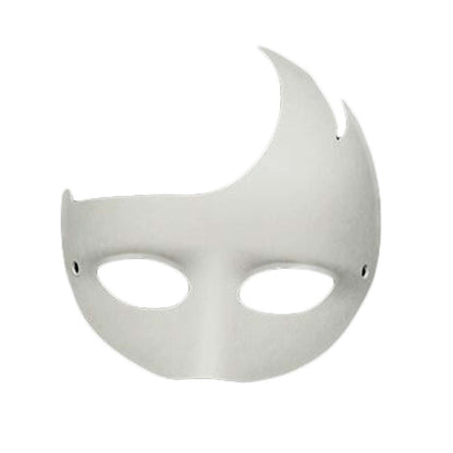 10-Packs White Blank Painting Eye Mask DIY Paper Mask for Halloween Costumes, Single Horn