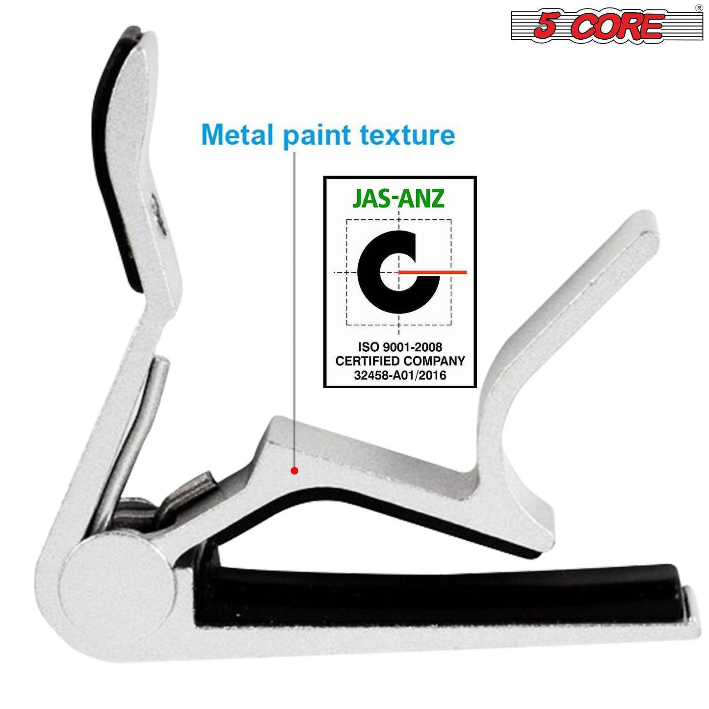 5 Core 2 Pieces Guitar Capo Acoustic Clip Guitar String Instrument Clamp Fret Electric Guitar Accessories Guitar Neck Capos Each CAPO White