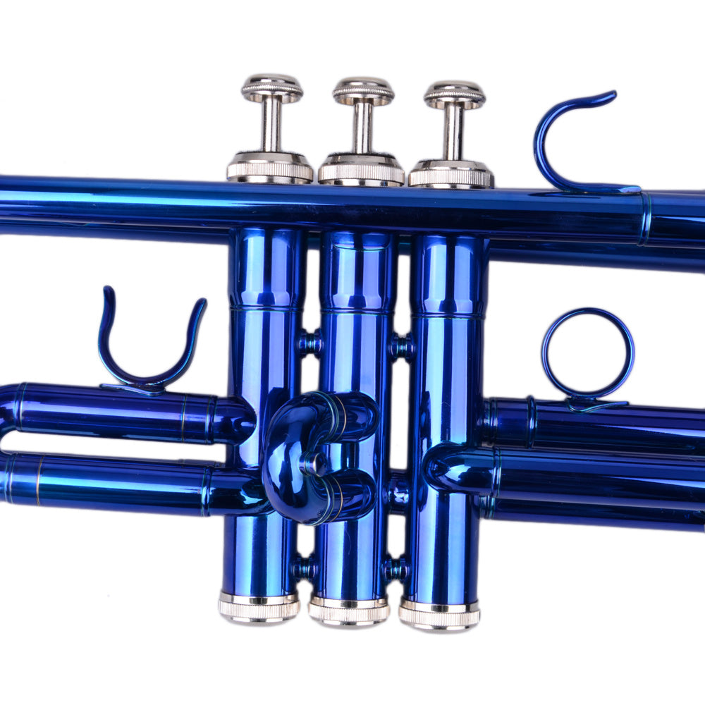 Brass B Flat Trumpet Gloves Set Blue (Copy) Doba