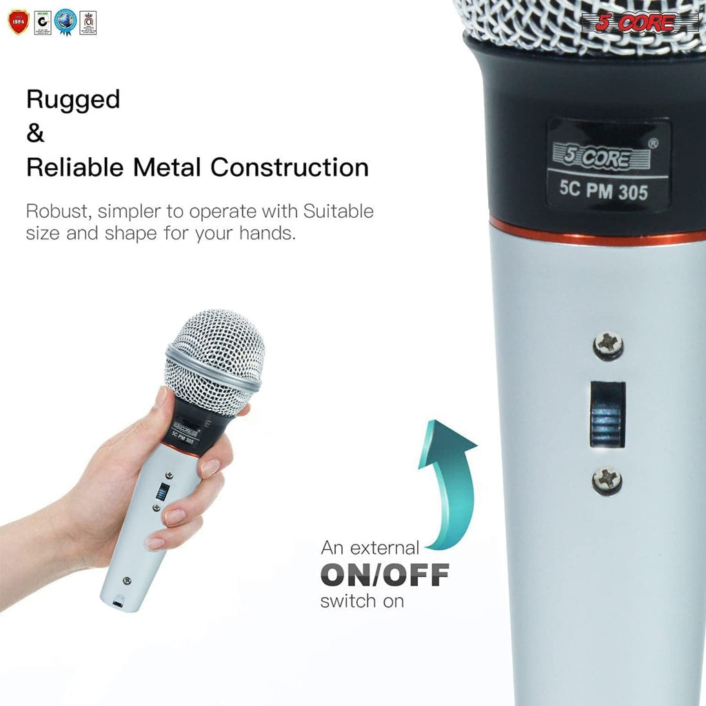 5 Core Professional Microphone Audio Dynamic Cardiod Karaoke Singing Wired Mic Music Recording Karoke Microphone PM305 (Copy) Doba