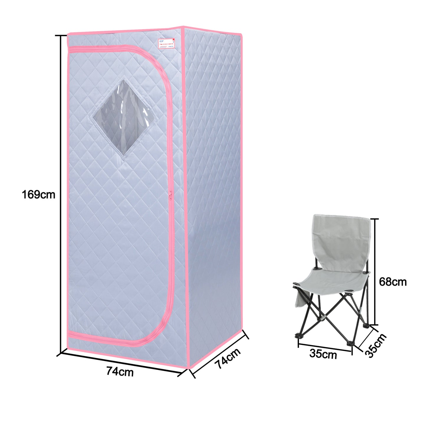 Portable Full Size  Infrared Sauna tent–Personal Home Spa;  with Infrared Panels;  Heating Foot Pad; Controller;  Foldable Chair ; Reading light.Easy to Install.Fast heating