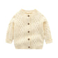 Baby Solid Color Crochet Knitted Pattern Single Breasted Design Sweater Cardigan