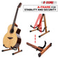 5 Core Wood Guitar Stand/ Acoustic Electric Wooden Guitar Floor Stand/ Universal A-Frame Folding Guitar Holder Adjustable for Bass, Cello, Mandolin, Banjo, Ukulele- GSS WD