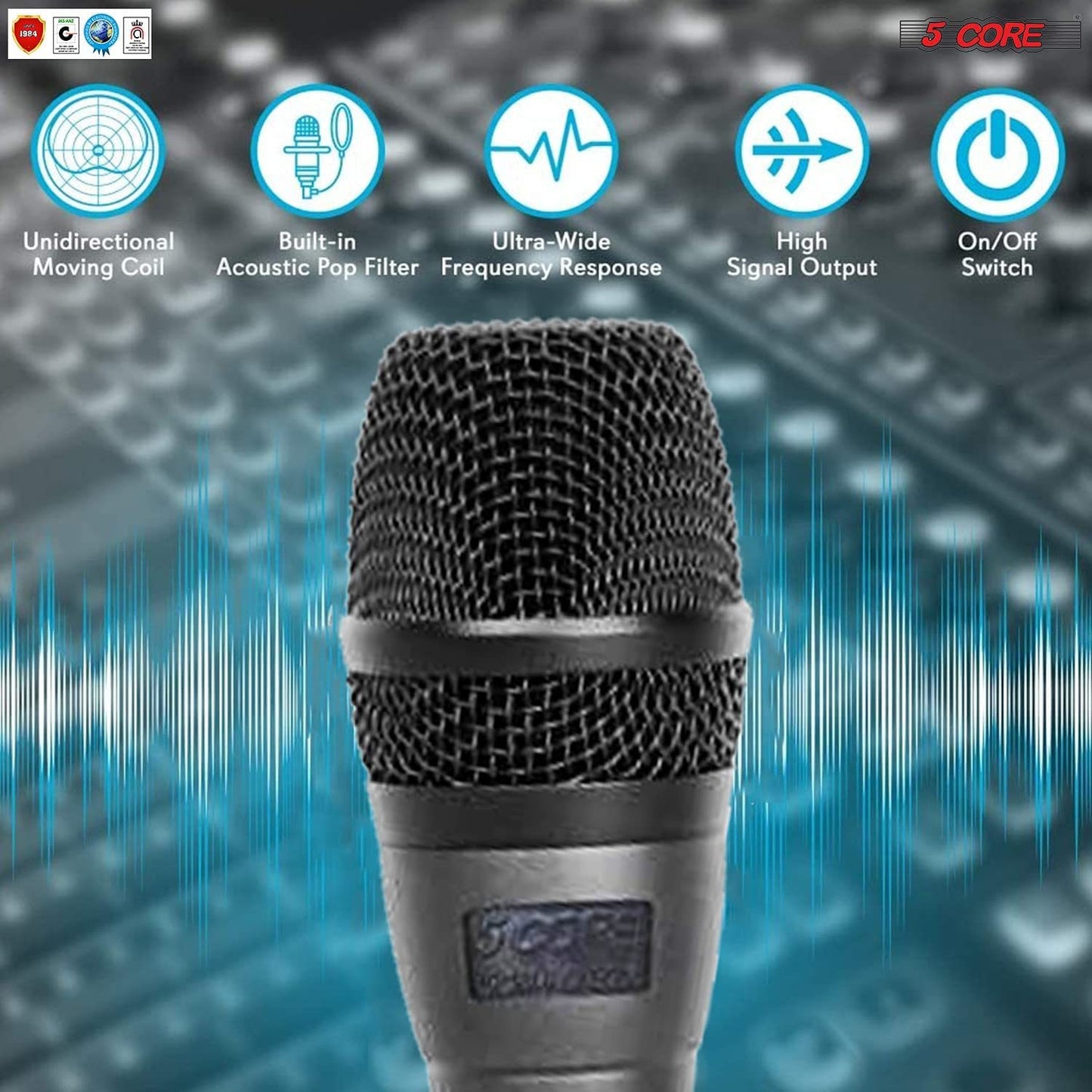 5 Core Professional Microphone Audio Dynamic Cardiod Karaoke Singing Wired Mic Music Recording Karaoke Microphone ND-32 ARMEX