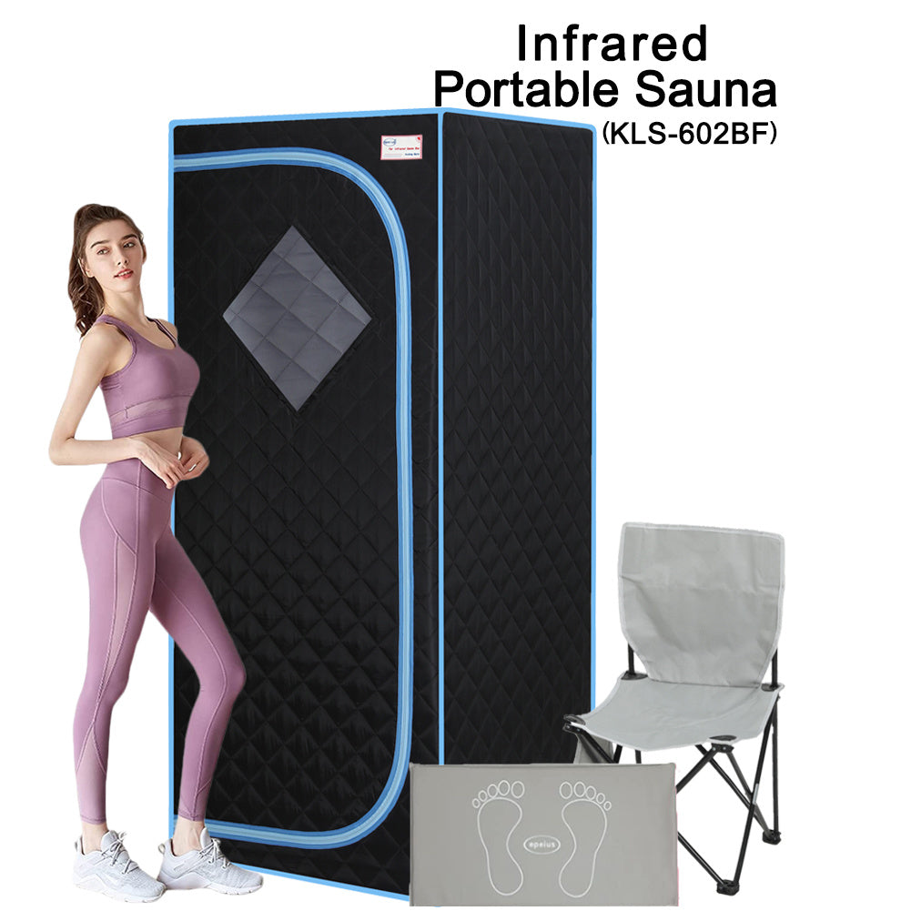 Portable Full Size  Infrared Sauna tent–Personal Home Spa;  with Infrared Panels;  Heating Foot Pad; Controller;  Foldable Chair ; Reading light.Easy to Install.Fast heating