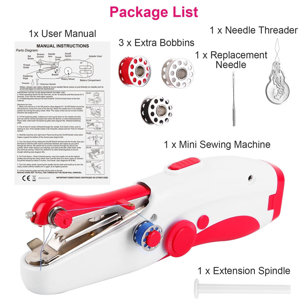 Portable Mini Sewing Machine Electric Cordless Mending Machine Handy Stitch Sewing Machine for Home Travel