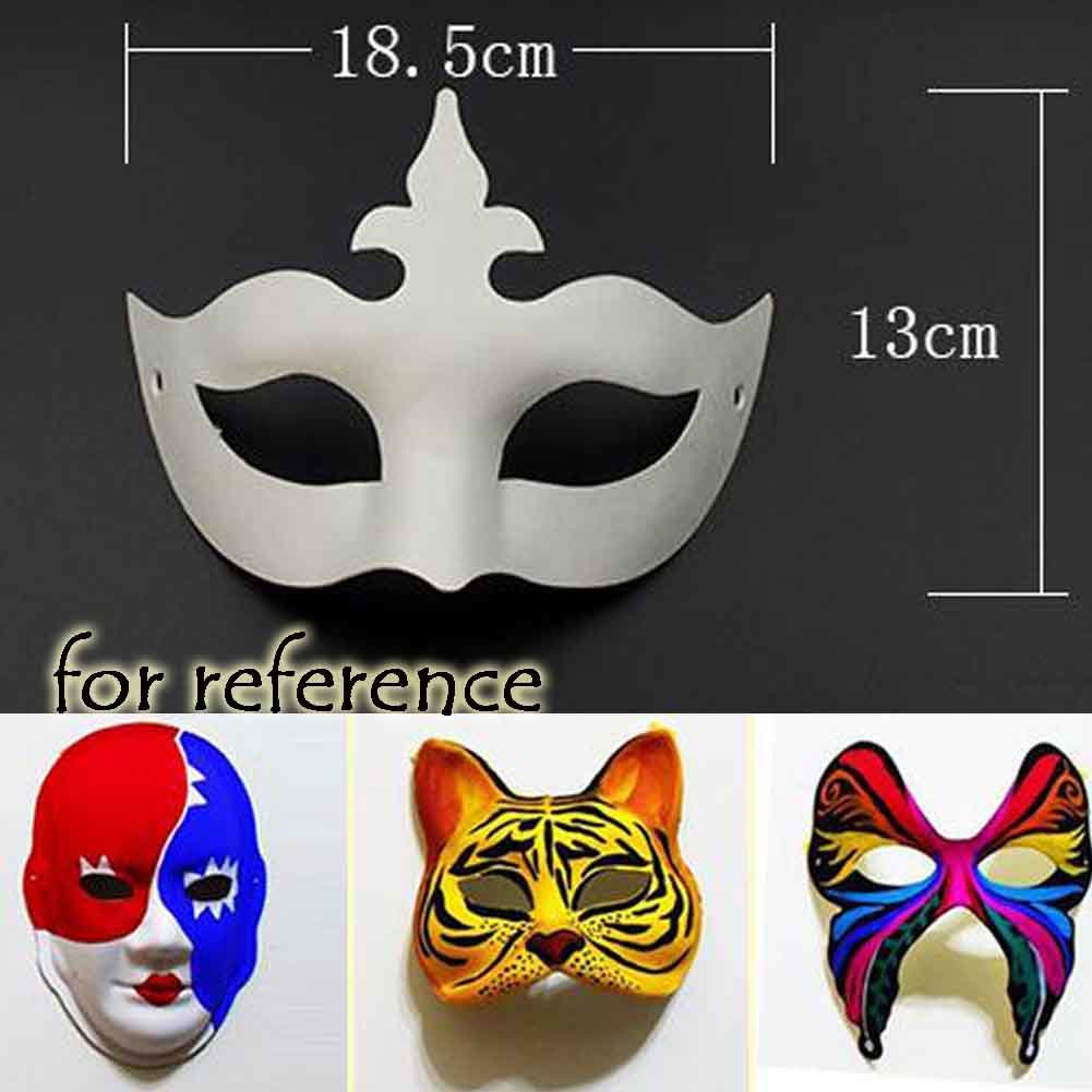 10-Packs White Blank Painting Eye Mask DIY Paper Mask for Halloween Party, Crown