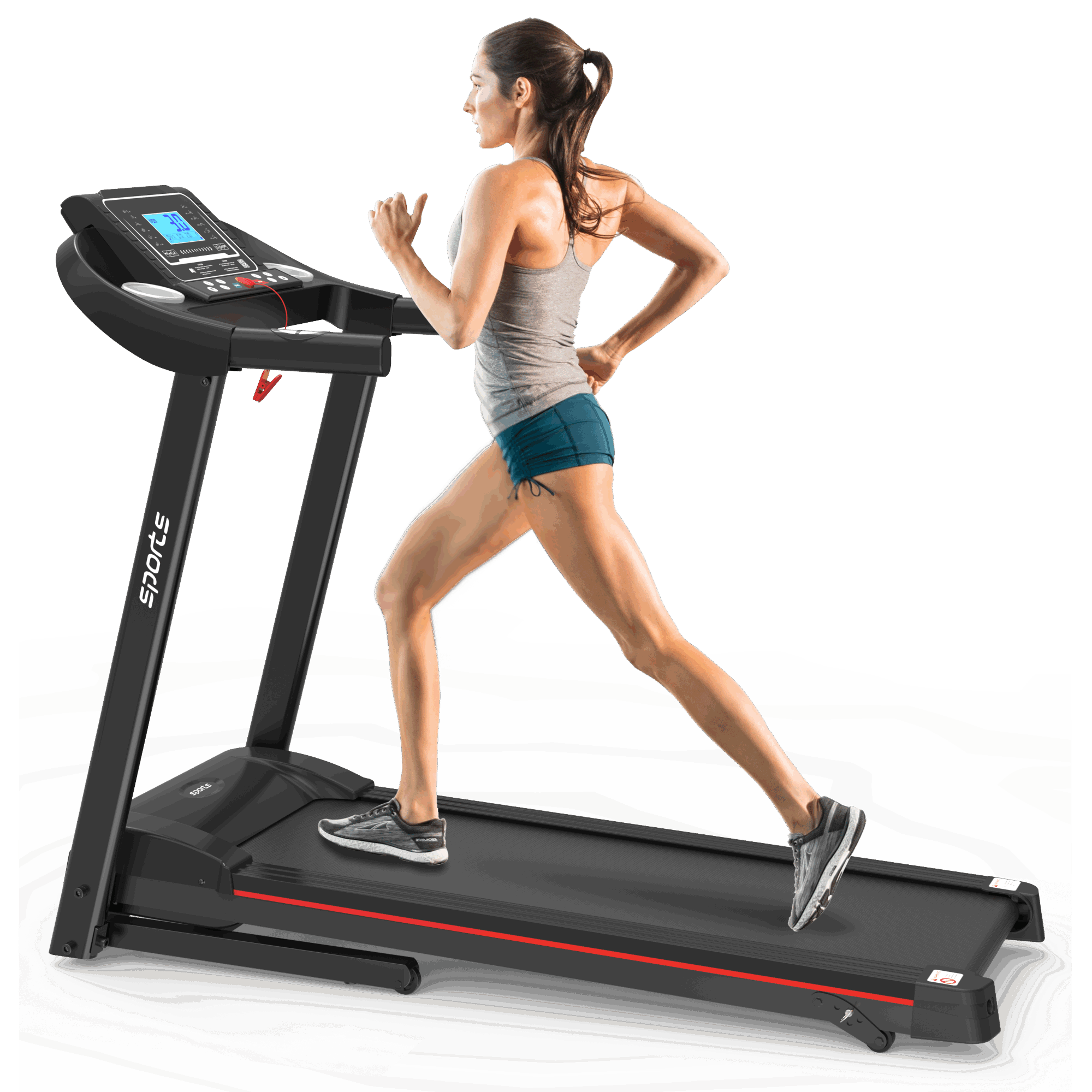 Home Foldable Treadmill with Incline; Folding Treadmill for Home Workout; Electric Walking Treadmill Machine 5" LCD Screen 250 LB Capacity Bluetooth Music