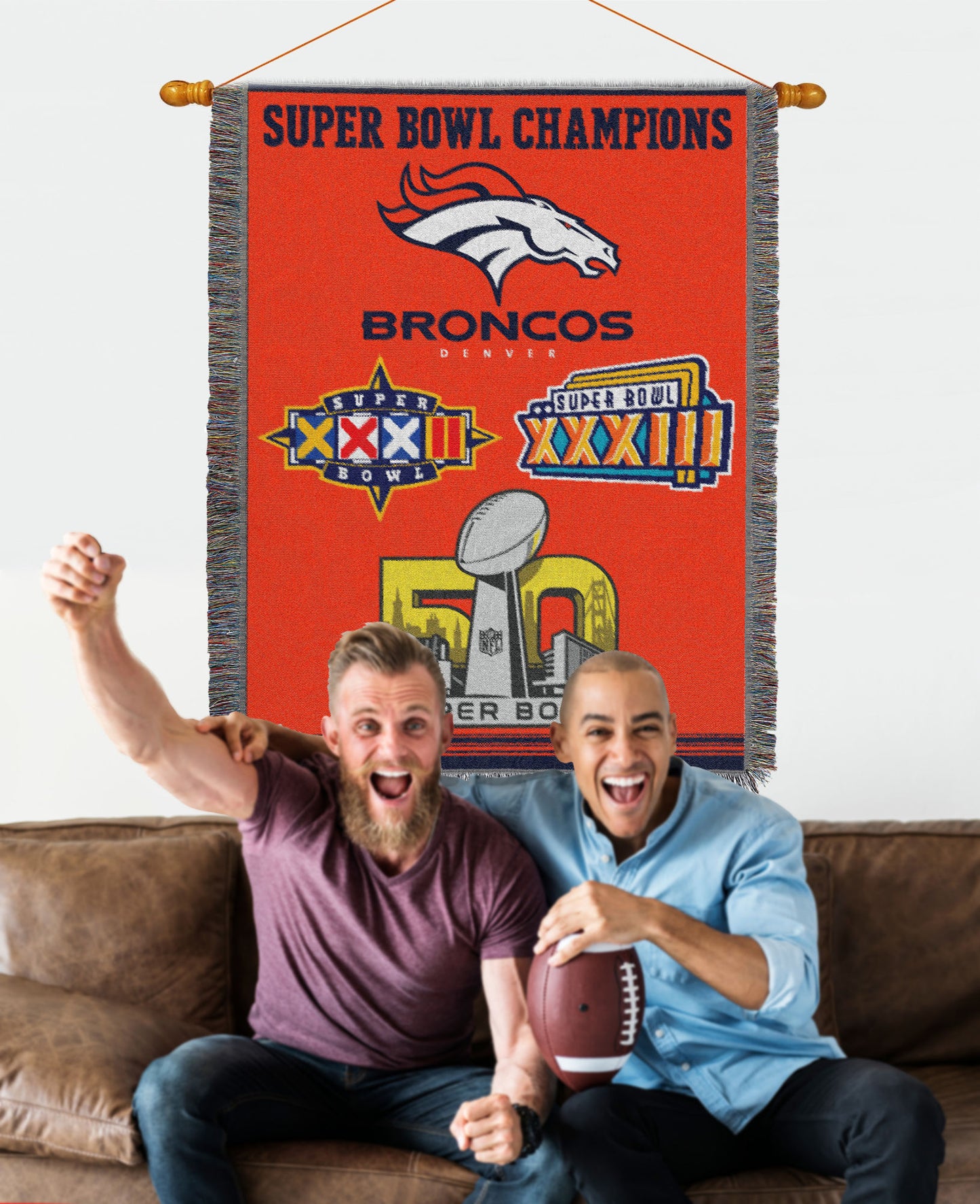 NFL 051 Broncos Commemorative Series 3x Champs Tapestry