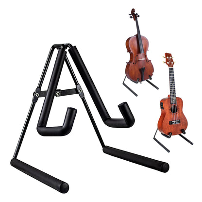 5 Core Ukulele Stand Black A-Frame Holder | Lightweight Floor Stand for Uku, Mini Guitar, Banjo, Mandolin, Violin, Black GSS UKU