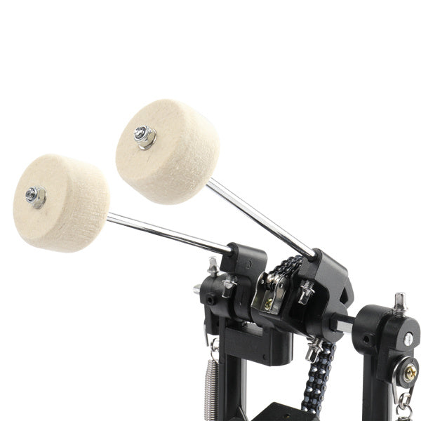 Wool Felt Hammer Double Drum Pedal Professional Double Bass Drum Pedal Black