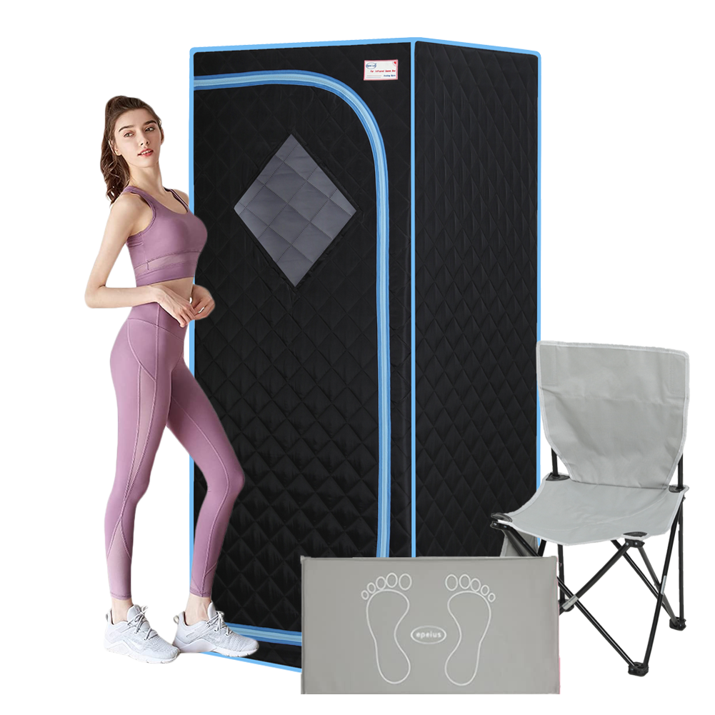 Portable Full Size  Infrared Sauna tent–Personal Home Spa;  with Infrared Panels;  Heating Foot Pad; Controller;  Foldable Chair ; Reading light.Easy to Install.Fast heating