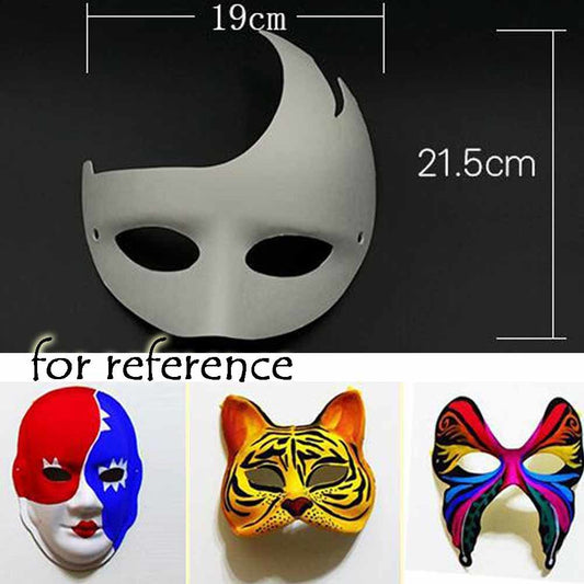 10-Packs White Blank Painting Eye Mask DIY Paper Mask for Halloween Costumes, Single Horn