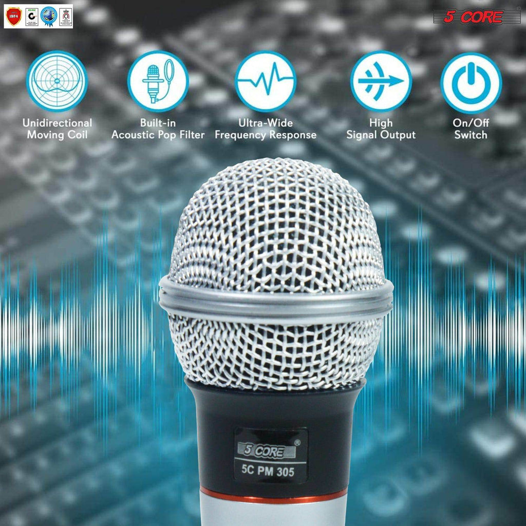 5 Core Professional Microphone Audio Dynamic Cardiod Karaoke Singing Wired Mic Music Recording Karoke Microphone PM305 (Copy) Doba